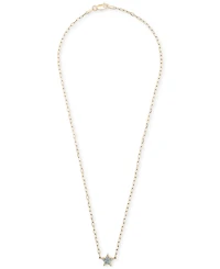 London Blue Topaz Star Cluster Pendant Necklace (1/4 ct. t.w.) in 14k Gold-Plated Sterling Silver, 16" + 2" extender