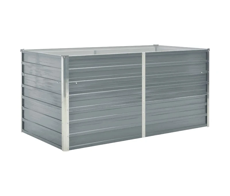 Raised Garden Bed 63"x31.5"x30.3" Galvanized Steel Gray