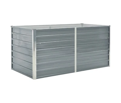 Raised Garden Bed 63"x31.5"x30.3" Galvanized Steel Gray