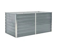Raised Garden Bed 63"x31.5"x30.3" Galvanized Steel Gray