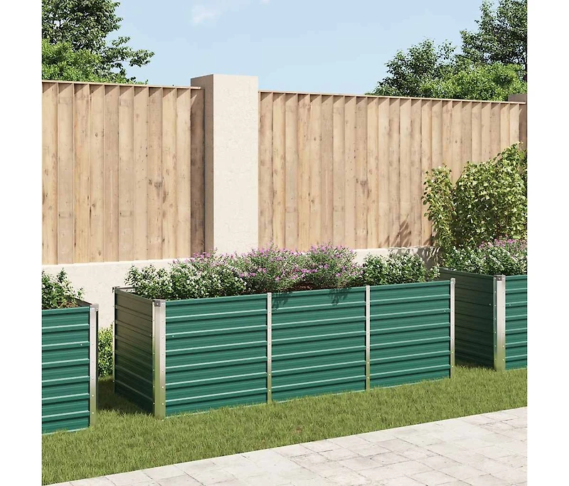 Garden Raised Bed Galvanized Steel 94.5"x31.5"x31.3" Green
