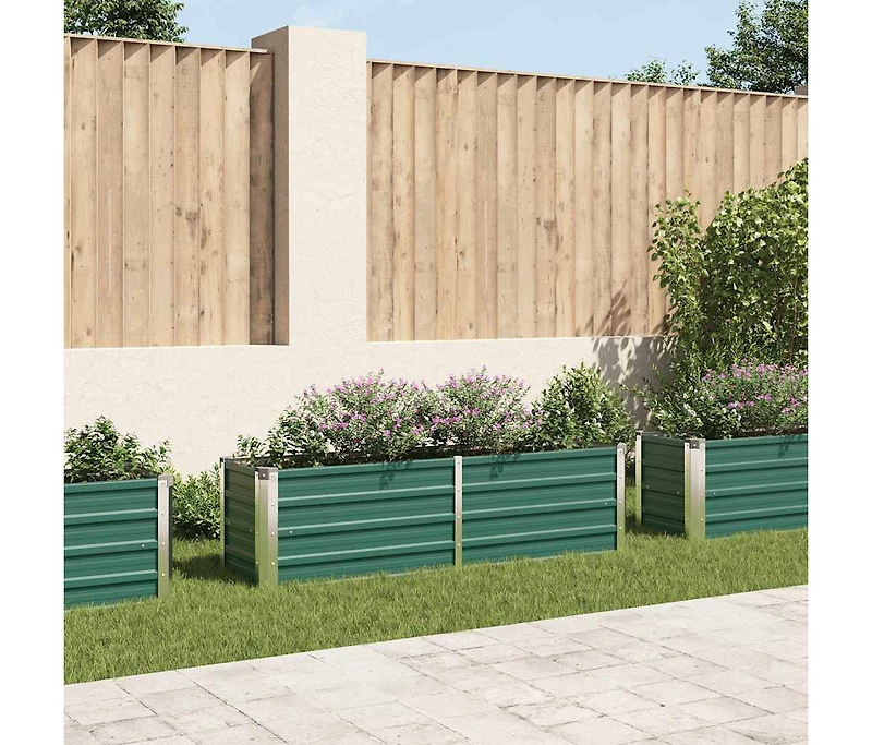 Garden Raised Bed Galvanized Steel 63"x15.7"x17.7" Green