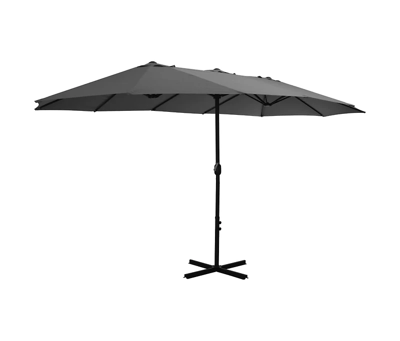 Outdoor Parasol with Aluminum Pole 181.1"x106.3" Anthracite