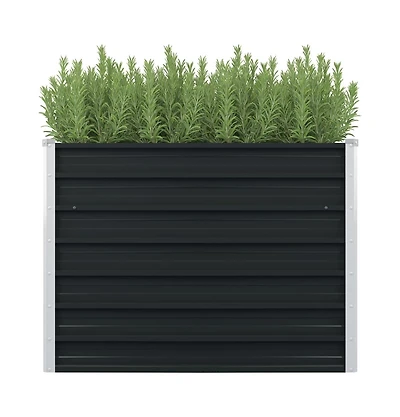 Raised Garden Bed Anthracite 39.4"x39.4"x30.3" Galvanized Steel