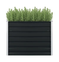 Raised Garden Bed Anthracite 39.4"x39.4"x30.3" Galvanized Steel