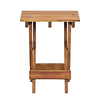 Plant Stand 11.8"x11.8"x15" Solid Acacia Wood