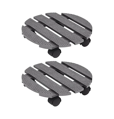 Plant Trolleys 2 pcs Gray 11.8"x3" Wpc