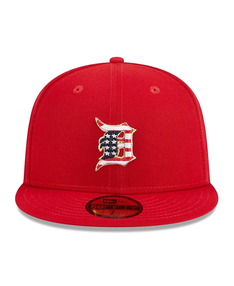 Men's New Era Red Detroit Tigers 2023 Fourth of July 59FIFTY Fitted Hat