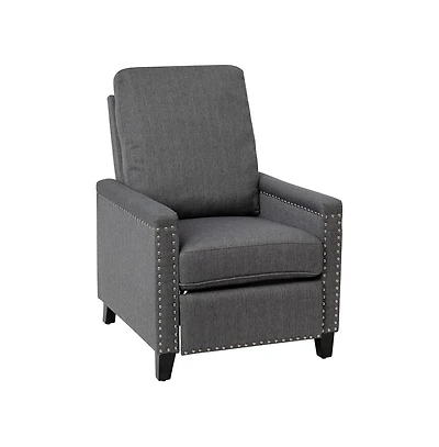 Renza Transitional Pushback Recliner With Pillow Style Back And Accent Nail Trim - Manual