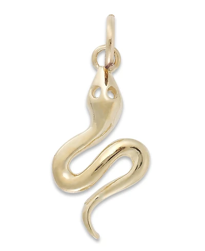 Coiled Snake Charm in 14k Gold
