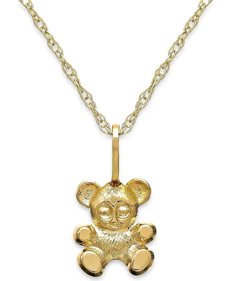 Children's Teddy Bear Teddy Bear Pendant Necklace in 14k Gold