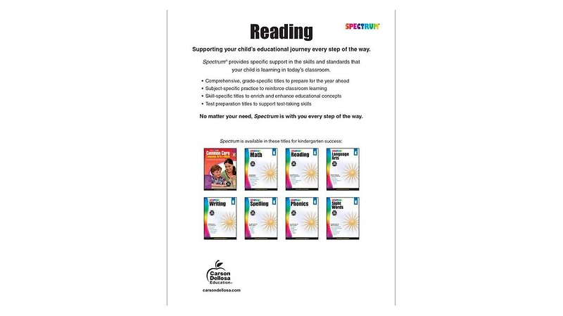 Spectrum Reading, Grade K by Spectrum Compiler