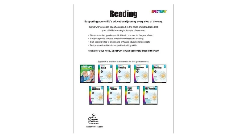 Spectrum Reading Workbook, Grade 1 by Spectrum Compiler