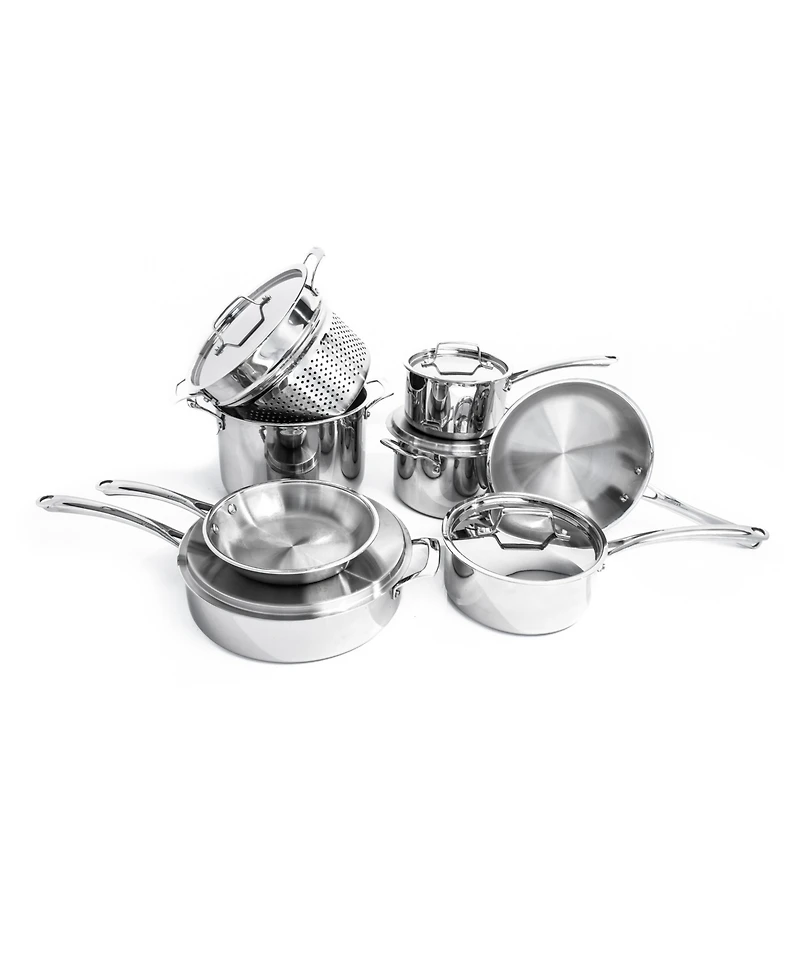 BergHOFF Professional 13pc Tri-Ply 18/10 Stainless Steel Cookware Set with Ss Lids