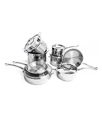 BergHOFF Professional 13pc Tri-Ply 18/10 Stainless Steel Cookware Set with Ss Lids