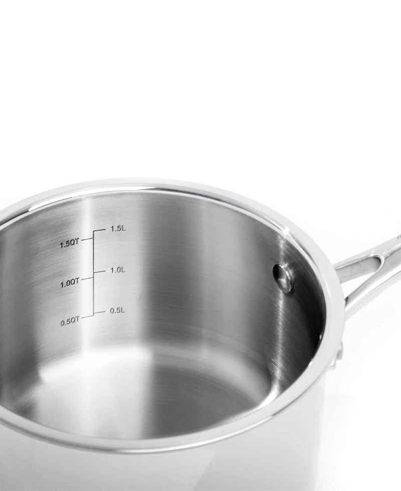 BergHOFF Professional Tri-Ply 18/10 Stainless Steel 8" Saucepan with Ss Lid, 3.3qt.