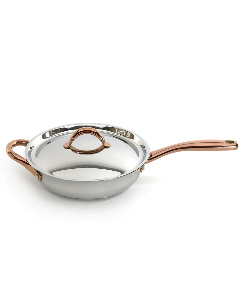 BergHOFF Ouro Gold 10Pc 18/10 Stainless Steel Cookware Set, Ss Lids, Rose Gold Handles