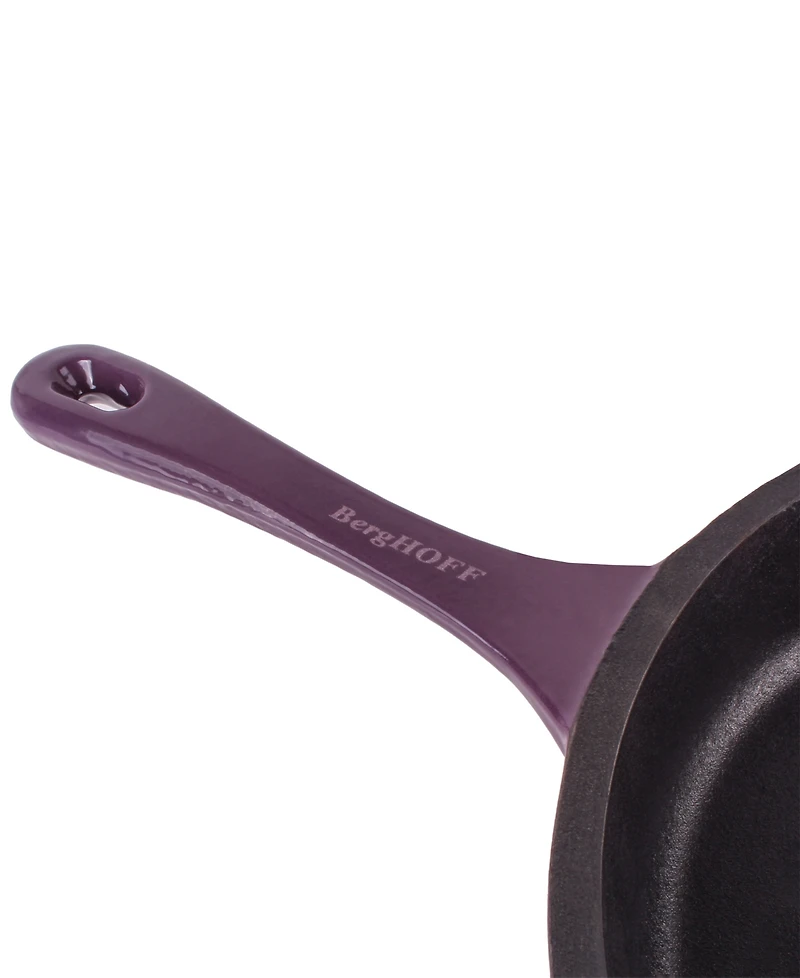 BergHOFF Neo Enameled Cast Iron 3 Piece 10" Fry Pan, 11" Grill Pan, and Slotted Steak Press Set
