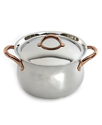 BergHOFF Ouro Gold 3pc 18/10 Ss Steamer Set, Ss Lids, Rose Gold Handles