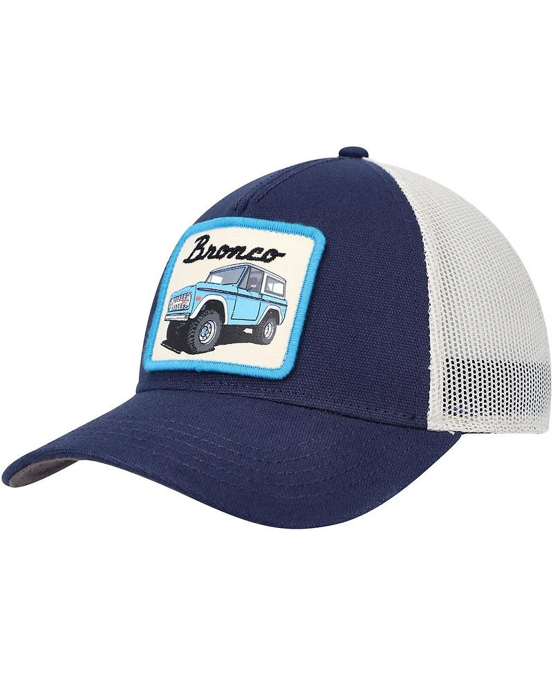 Men's American Needle Navy Bronco Valin Trucker Snapback Hat