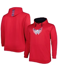 Men's Red Washington Capitals Big and Tall Fleece Pullover Hoodie