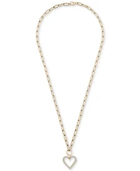 Wrapped in Love Diamond Heart Paperclip Link 17" Pendant Necklace (1/2 ct. t.w.) in 14k Gold, Created for Macy's