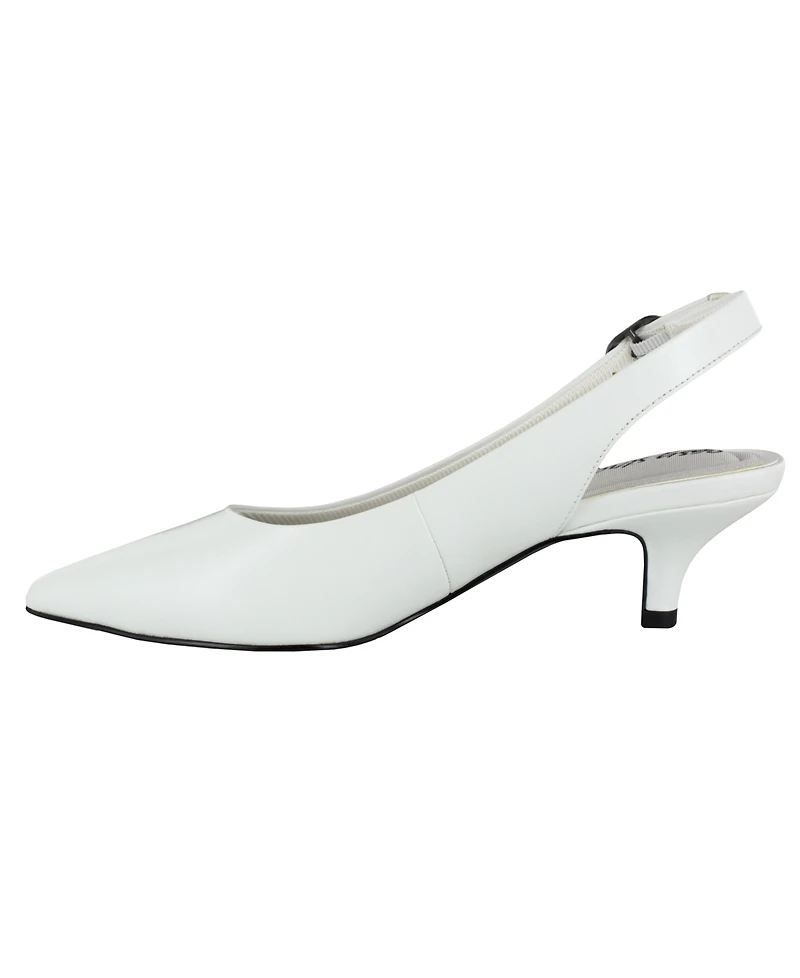 Easy Street Women's Faye Slingback Buckle Closure Pumps
