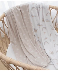 Living Textiles Baby Boys or Baby Girls Cotton Jersey Swaddle Blankets, Pack of 2
