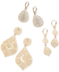 Marchesa Gold-Tone Filigree Orbital Statement Earrings