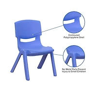 4 Pack Plastic Stackable Pre-k/School Chairs With 10.5"H Seat