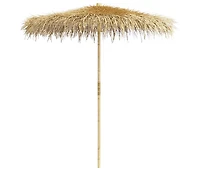 Bamboo Garden Parasol 106.3" with Banana Leaf Roof