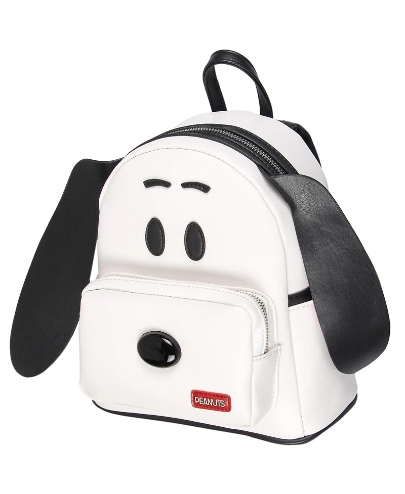 Peanuts Classic Comic Character Face Snoopy Zippered Mini Small Backpack Bag