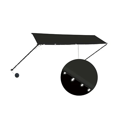 Retractable Awning with Led 137.8"x59.1" Anthracite
