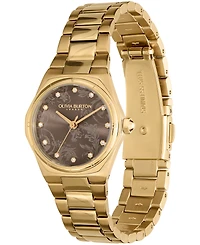 Olivia Burton Women's Sports Luxe Hexa Mini Gold-Tone Stainless Steel Bracelet Watch 28mm