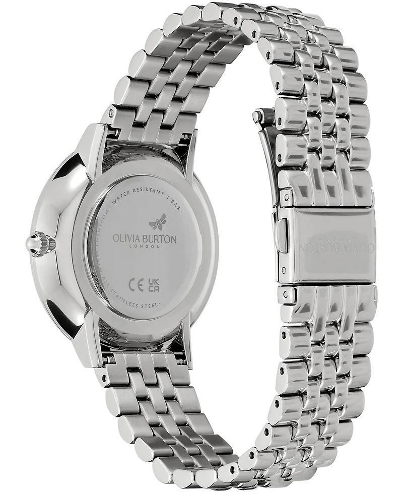 Olivia Burton Women's Celestial Nova Silver-Tone Stainless Steel Bracelet Watch 35mm