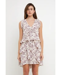 endless rose Women's Multi Ruffled Layered Mini Dress