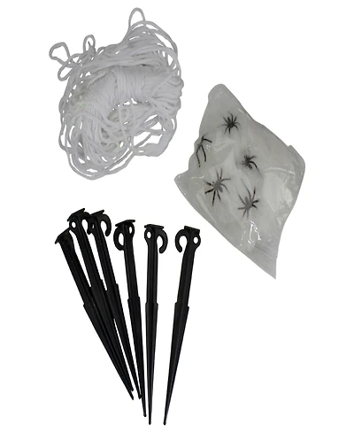 9.8' Giant Outdoor Spider Web Halloween Decoration Set, 12-Piece