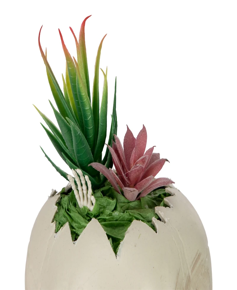 8.75" Led Lighted Succulent Halloween Skull Planter