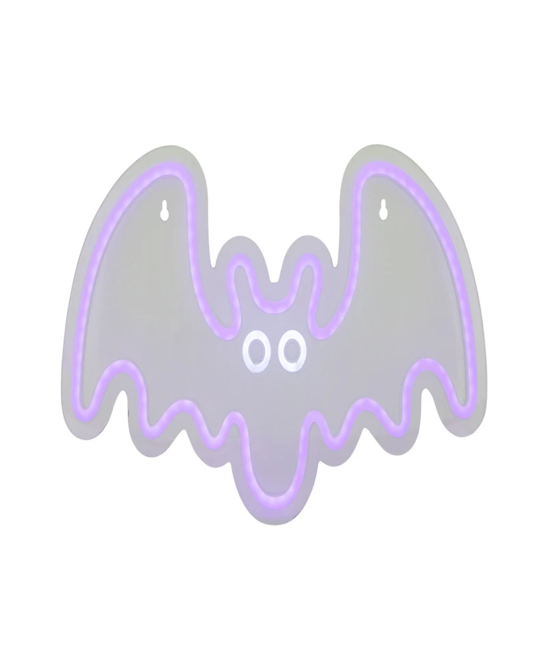 15" Led Lighted Neon Style Bat Halloween Window Silhouette