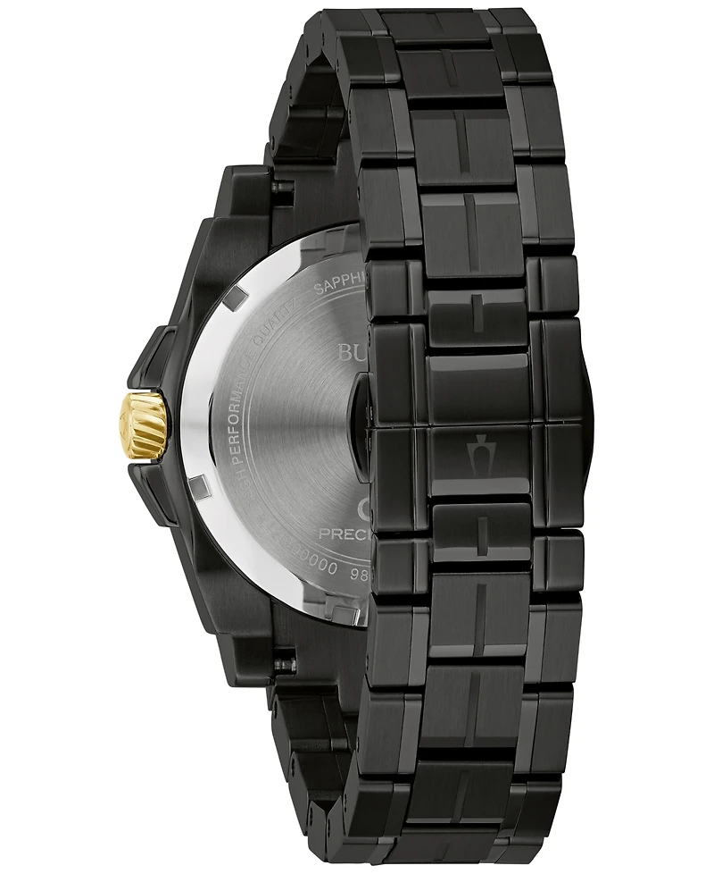 Bulova Men's Precisionist Icon Black-Tone Stainless Steel Bracelet Watch 40mm