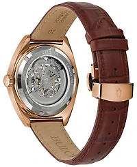 Bulova Men's Automatic Classic Surveyor Brown Leather Strap Watch 41mm