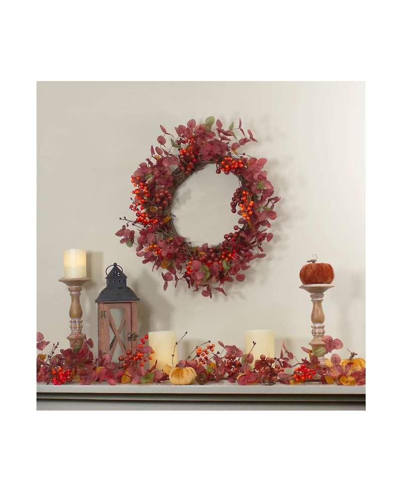 Berries Artificial Christmas Wreath - 24" Unlit