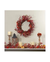 Berries Artificial Christmas Wreath - 24" Unlit