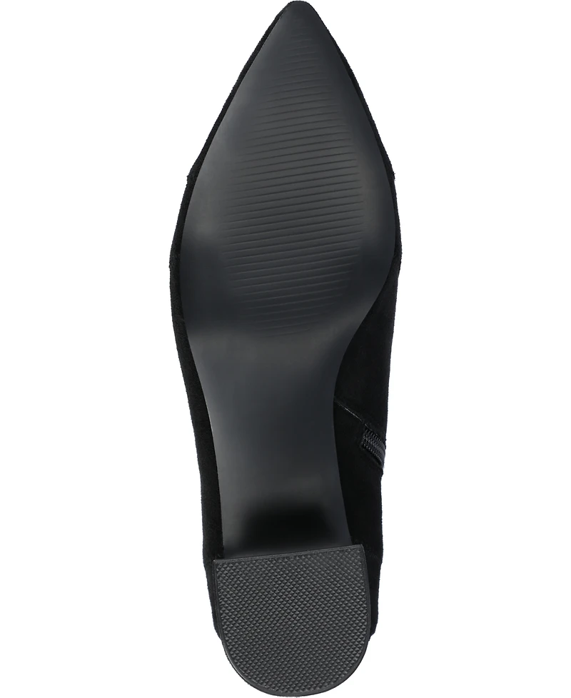 Journee Collection Women's Lusinda Color Block Pointed Toe Booties