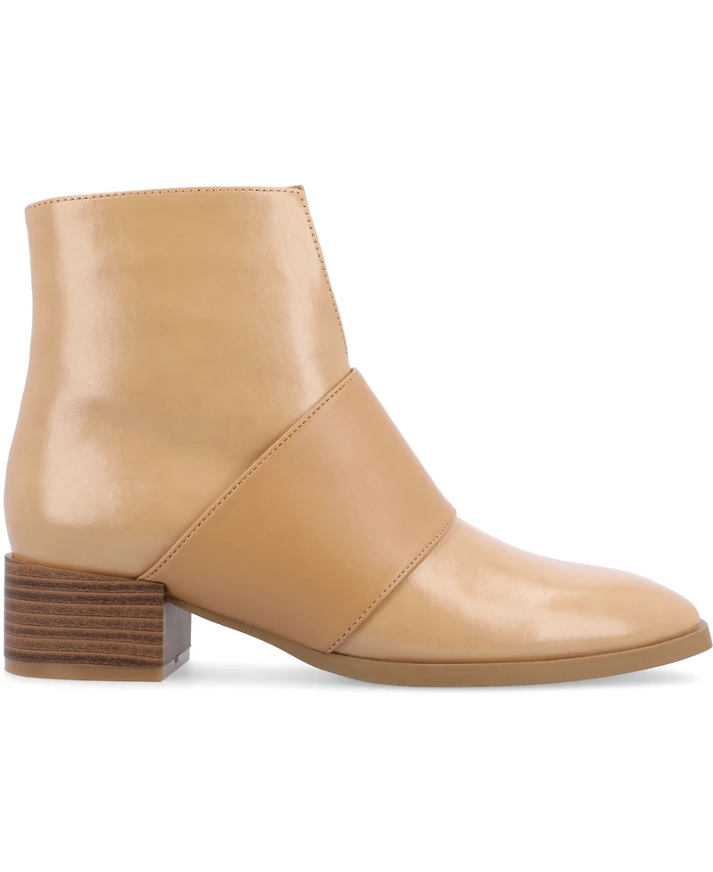 Journee Collection Women's Kyler Two Tone Block Heel Booties
