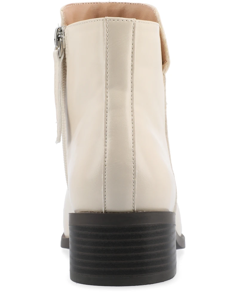 Journee Collection Women's Cappri Block Heel Square Toe Ankle Booties