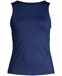 Lands' End Petite High Neck Upf 50 Sun Protection Modest Tankini Swimsuit Top