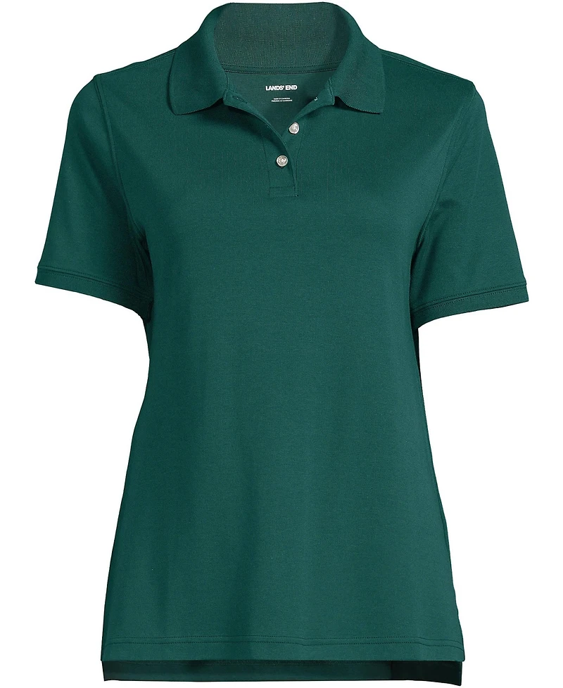 Lands' End Women's School Uniform Short Sleeve Interlock Polo Shirt