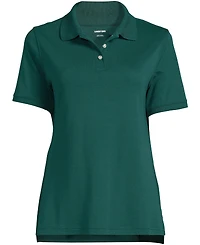 Lands' End Women's School Uniform Short Sleeve Interlock Polo Shirt