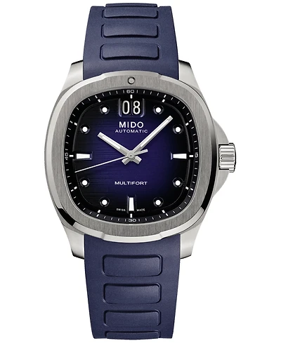 Mido Men's Swiss Automatic Multifort Rubber Strap Watch 41mm